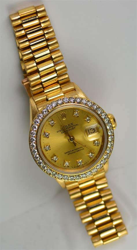 all diamong and gold rolex|rolex gold diamond watch.